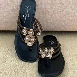 Jessica Simpson beaded sandals great flats for everyday or evening